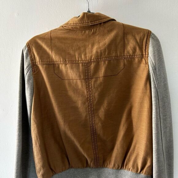 Hei Hei Anthropologie Tan Gray Color Block Full Zip Jacket Size M Sweater - Picture 4 of 11